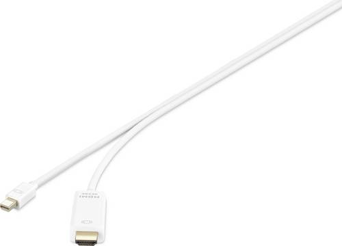 Renkforce Mini-DisplayPort / HDMI Adapterkabel Mini DisplayPort Stecker, HDMI-A Stecker 1.00m Weiß RF-3697528 vergoldete