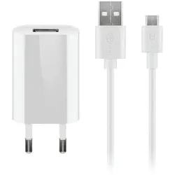 goobay Micro-USB-Ladeset 1 A weiß weiß
