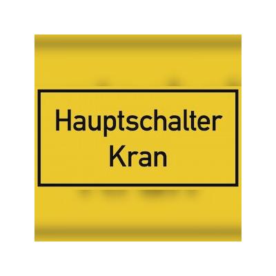 Hauptschalter Kran, Textschild, Folie, 100x50 mm