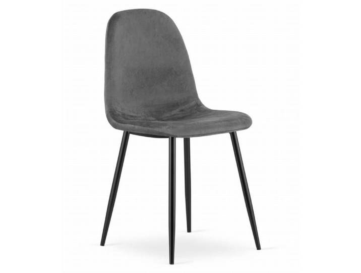 Chaise Komodee VERNAZZA - 1 Pieces - GRIS FONCÉ - Tissu en velours 51 x 45 x 88 cm