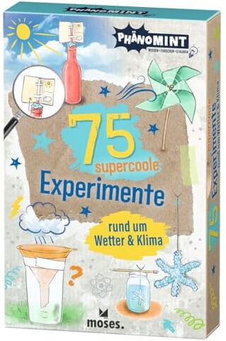 Carola von Kessel - moses. PhänoMINT 75 supercoole Experimente rund um Wetter & Klima, Wetterphänomene verstehen, naturwissenschaftliche Themen leicht erklärt, Kartenset zum Experimentieren für Kinder ab 8 Jahren - Preis vom 09.10.2026 07:28:09 h