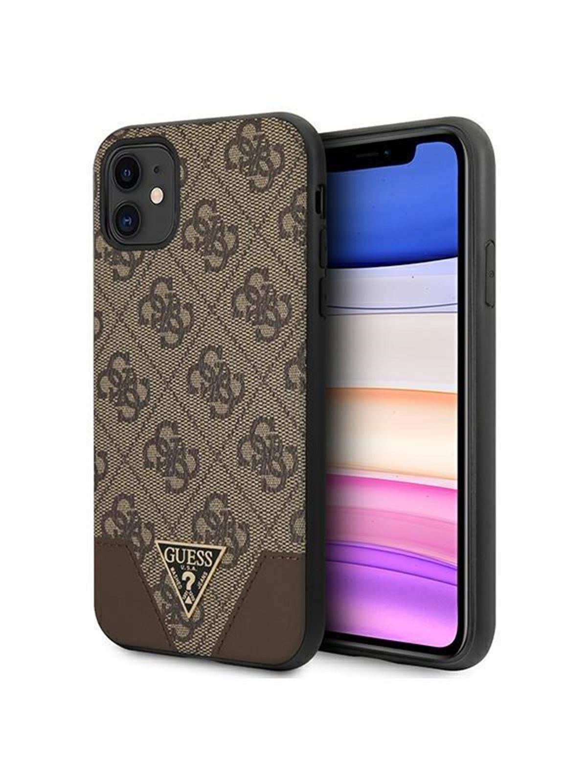 GUESS 4G Triangle Collection case for iPhone 11 6.1" / Xr 6.1" - brown