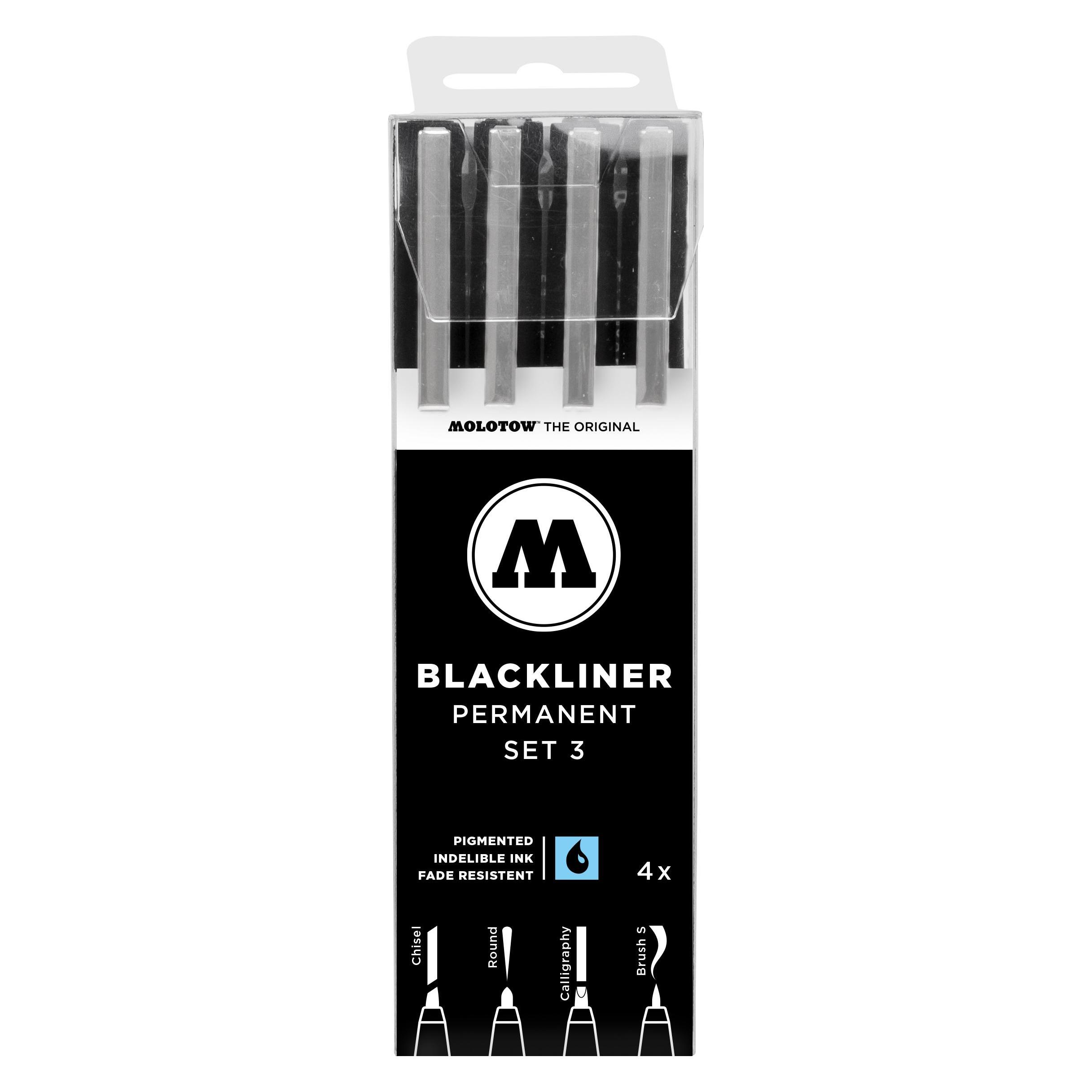Molotow Blackliner Permanent Set 3 breit 4-teilig (4x) (200494)