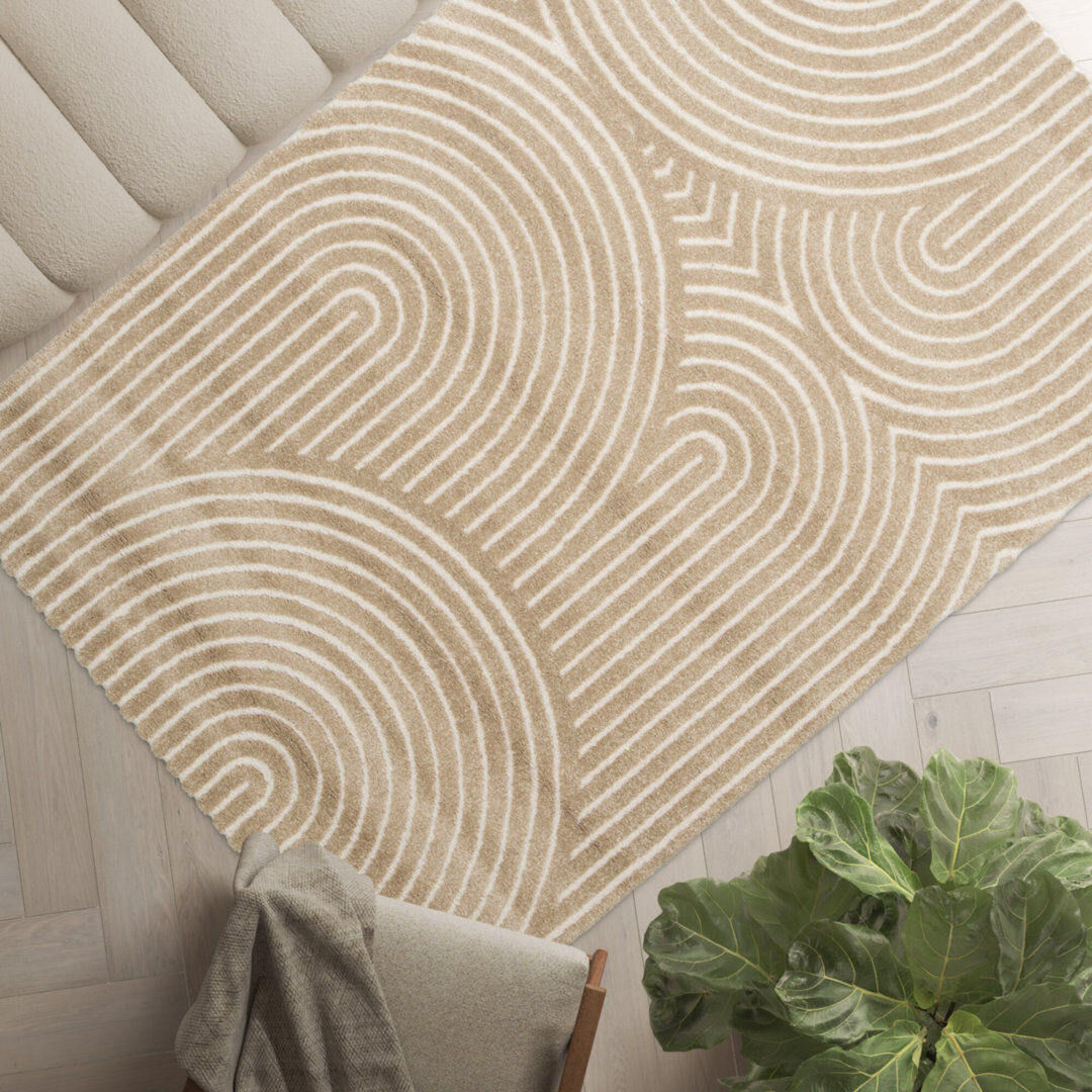 Mikado Living Geometric Area Rug Brown Rectangle 160 x 230 cm