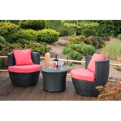 Balkonset GARDEN PLEASURE, schwarz, Polyrattan, Sitzmöbel-Sets, Balkonset, inkl. Auflagen