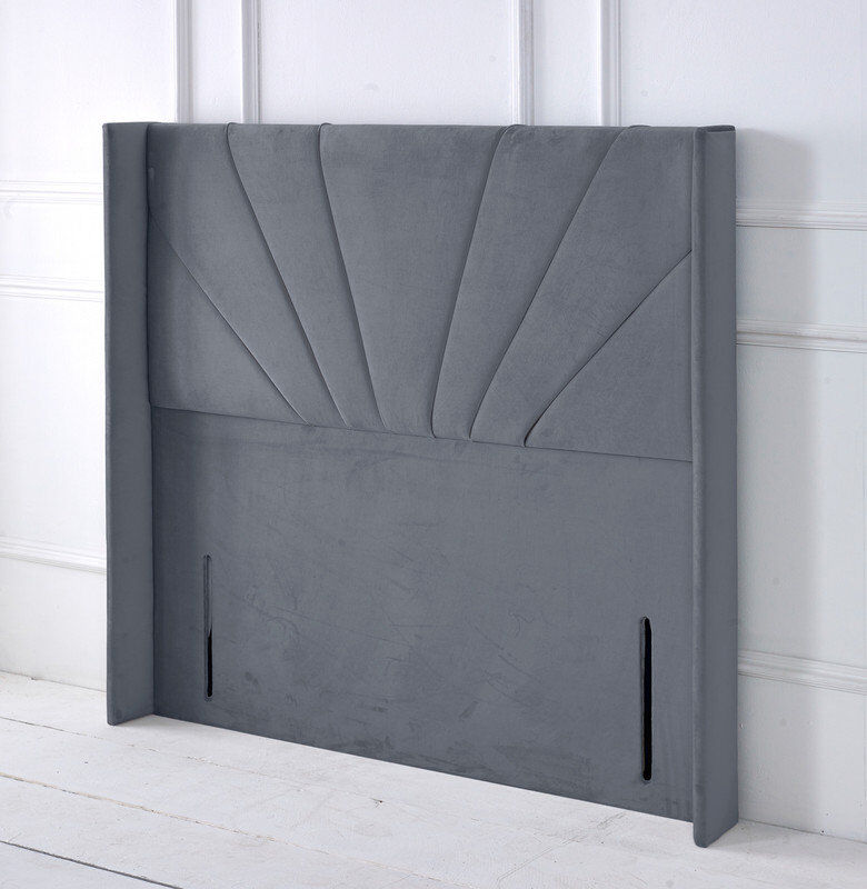 Canora Grey Upholstered Velvet Headboard Grey Small Double (4')