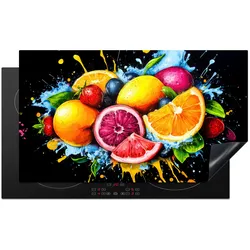 HERDABDECKPLATTE Obst - Graffiti - Bunt - Orange - Erdbeere - Abstrakt Induktionsschutz 89.6x51.6 cm