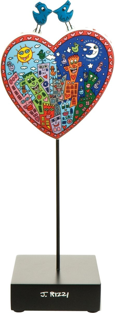 Goebel James Rizzi Decoratief beeld Love in the Heart of City 27 Porselein Pop Art Hoogte: 27 cm