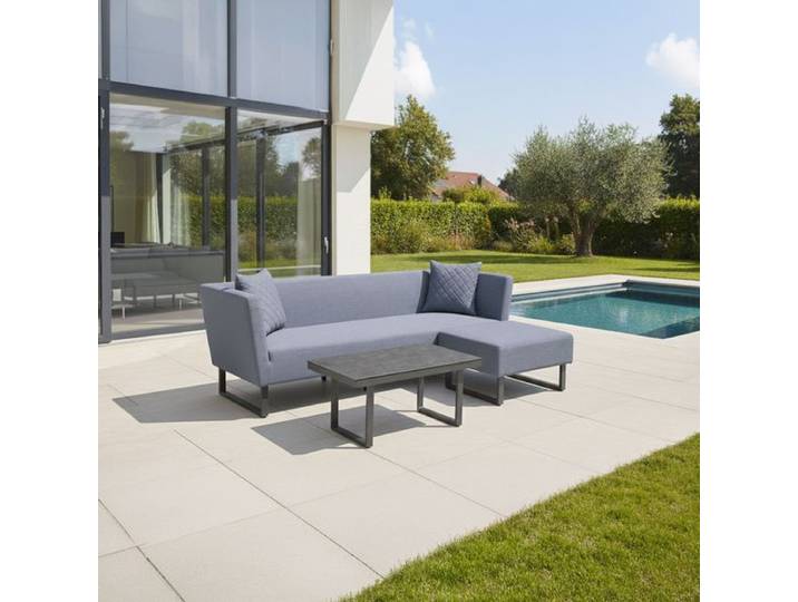 OUTLIV. Tonga Loungeset inkl. Loungetisch Aluminium/Sunbrella Dunkelgrau