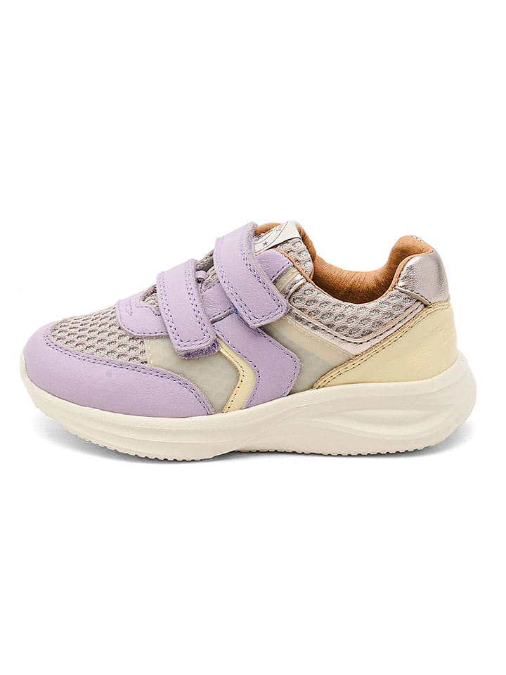 bisgaard Leder-Sneakers "Yuki Glitter" in Lila/ Beige - 23