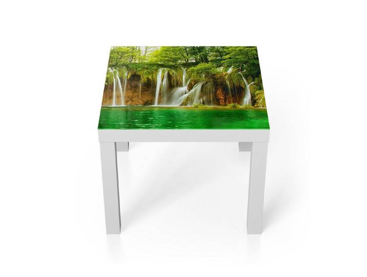 DEQORI Couchtisch 'Grüner Wasserfall', Glas Beistelltisch Glastisch modern