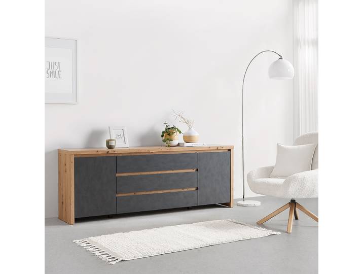 TV-Lowboard Dowdell - 190 cm Spanplatte, foliert Braun 190 x 71 x 40cm