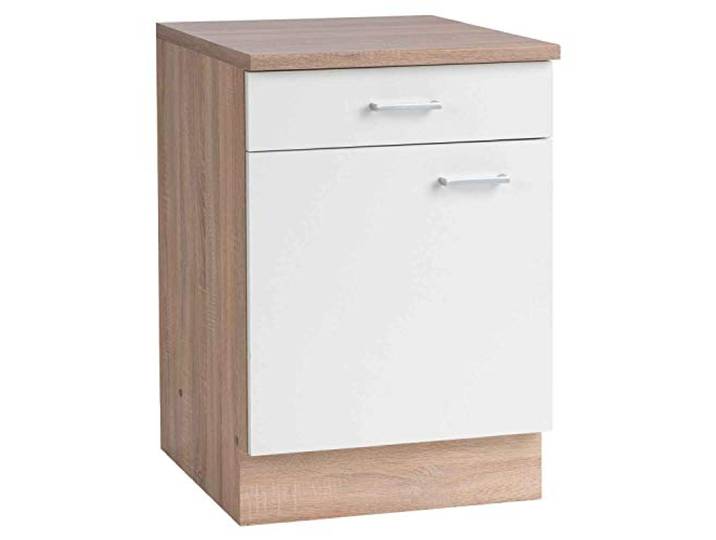 Möbel Jack Unterschrank Küchenschrank SOLERO 4 Eiche Sonoma Weiß 1 Schublade 1 Tür
