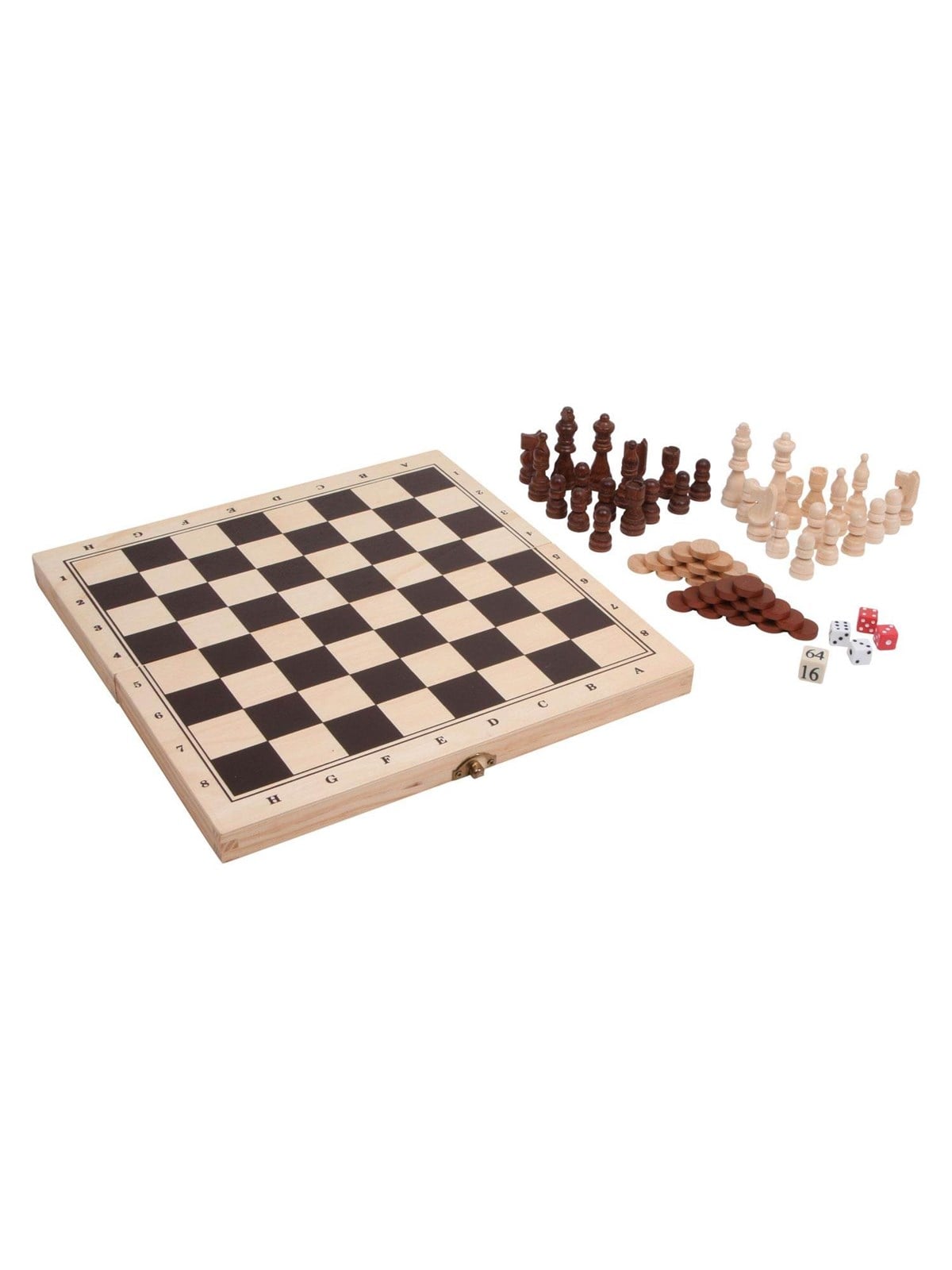 Small Foot Klassische Spiele 3-in-1 (Schach, Backgammon & Mühle/Dame
