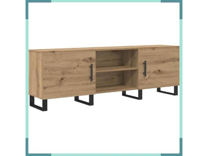 FHE Meuble TV artisanal - Bois d'ingénierie - Rangement - Intérieur - Chêne - 150x30x50 cm