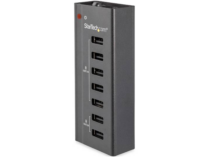 StarTech.com Station de charge universelle USB avec 2 ports 2A et 5 ports 1A, Intérieure, CC, 12 V, Noir ST7C51224EU
