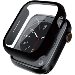 Crong Hybrid Watch Case - Hülle se sklem für Apple Watch 45mm (schwarz)