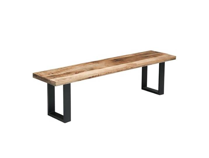 Sitzbank IRON CRAFT - 170cm - natur - Mangoholz Metall-Gestell Industrial montiert geliefert, Unikat, handgefertigt, hohe Belastbarkeit, natürliche Maserung, Bohlenoptik