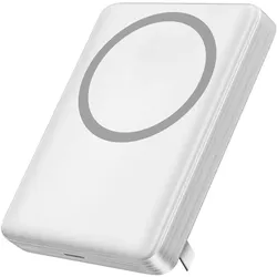 Jaym PowerBank MagSafe 10000mAh 15W mit LED-Anzeige / USB-C auf USB-C Kabel (10000 mAh, 15 W), Powerbank, Weiss