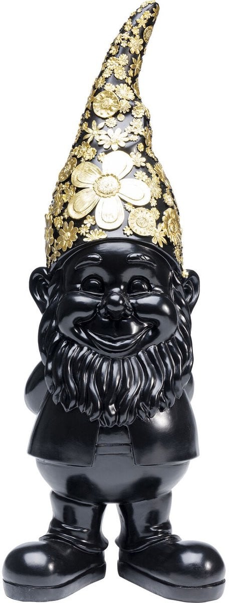 Kare Design Decofiguur Gnome Standing Black Gold 61 cm