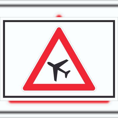 HB-Druck Schild Achtung Flugbetrieb Symbol A0 (841x1189mm)