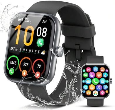 Shopalltechgadgets Ordtop Smart Watch Bluetooth Calling Fitness Tracker Watch Waterproof For Men And Women black
