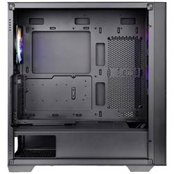 Thermaltake CA-1S4-00M1WN-00 Midi-Tower PC-Gehäuse Schwarz 3 Vorinstallierte LED Lüfter, LCS Kompatibel, Seitenfenster, Für DIY Wasserkühlung geeignet, Für AIO