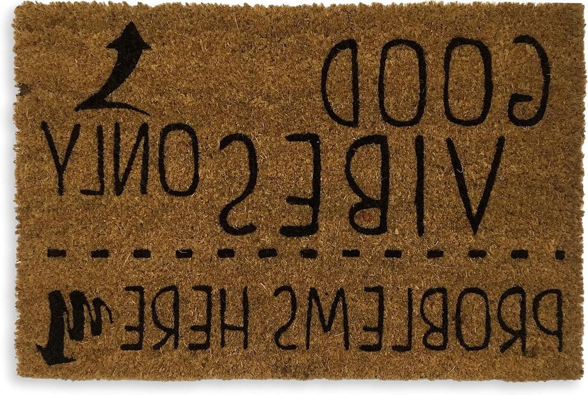 Welkom Deurmat Good Vibes Only met Natuurlijke Kokosvezel - 60 x 40 cm