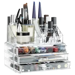 Relaxdays 2 x Make Up Organizer transparent Transparent