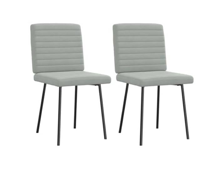 POUFGDR Esszimmerstühle, 2 Stück, Hellgrau, Samt 2 Stück, weicher Samt, Rahmen aus Metall und Holz, dicker Schaumstoff, Esszimmer, Wohnzimmer, Gästezimmer
