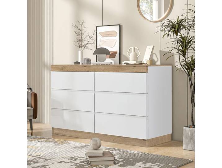 Nouveau Eco - friendly matériel commode avec 6 tiroirs armoire de rangement fonction de rangement pour chambre et salon