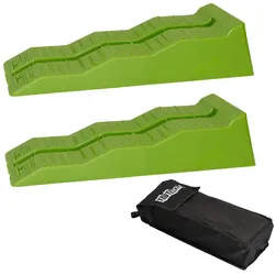 2 x Auffahrkeil mit Überfahrstopper 5 T 60 x 20 x 12 cm Kunststoff Ausgleichskeil 3 Stufen