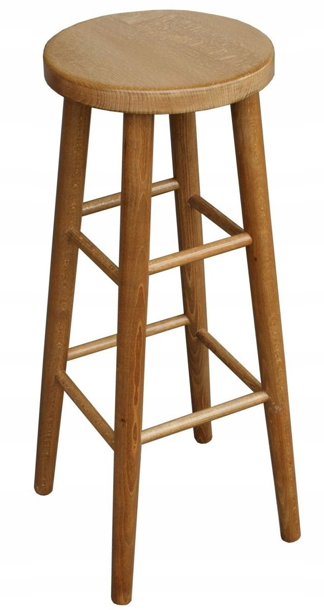 Metdrew Houten Barkruk - Eiken Kleur - Hoogte: 81 cm