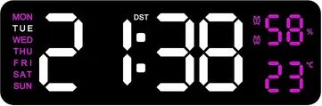 Daily Discovery Digital Wall Clock LED Temperature Display Clock With Auto Dimmer USB Powered abp