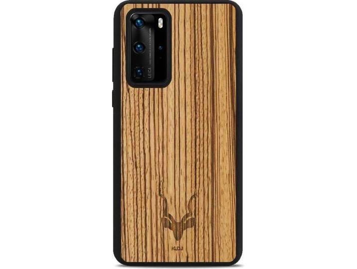 Kudu Huawei P40 - Houten backcover - Handgemaakt TPU - Zebrano