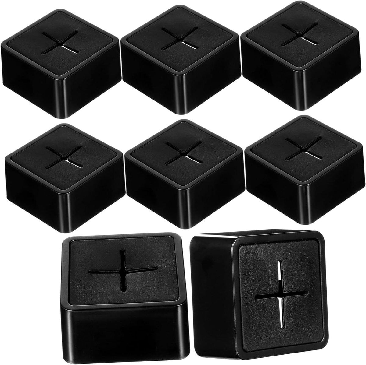 Set van 8 zelfklevende handdoekhaken voor keuken en badkamer, zwart