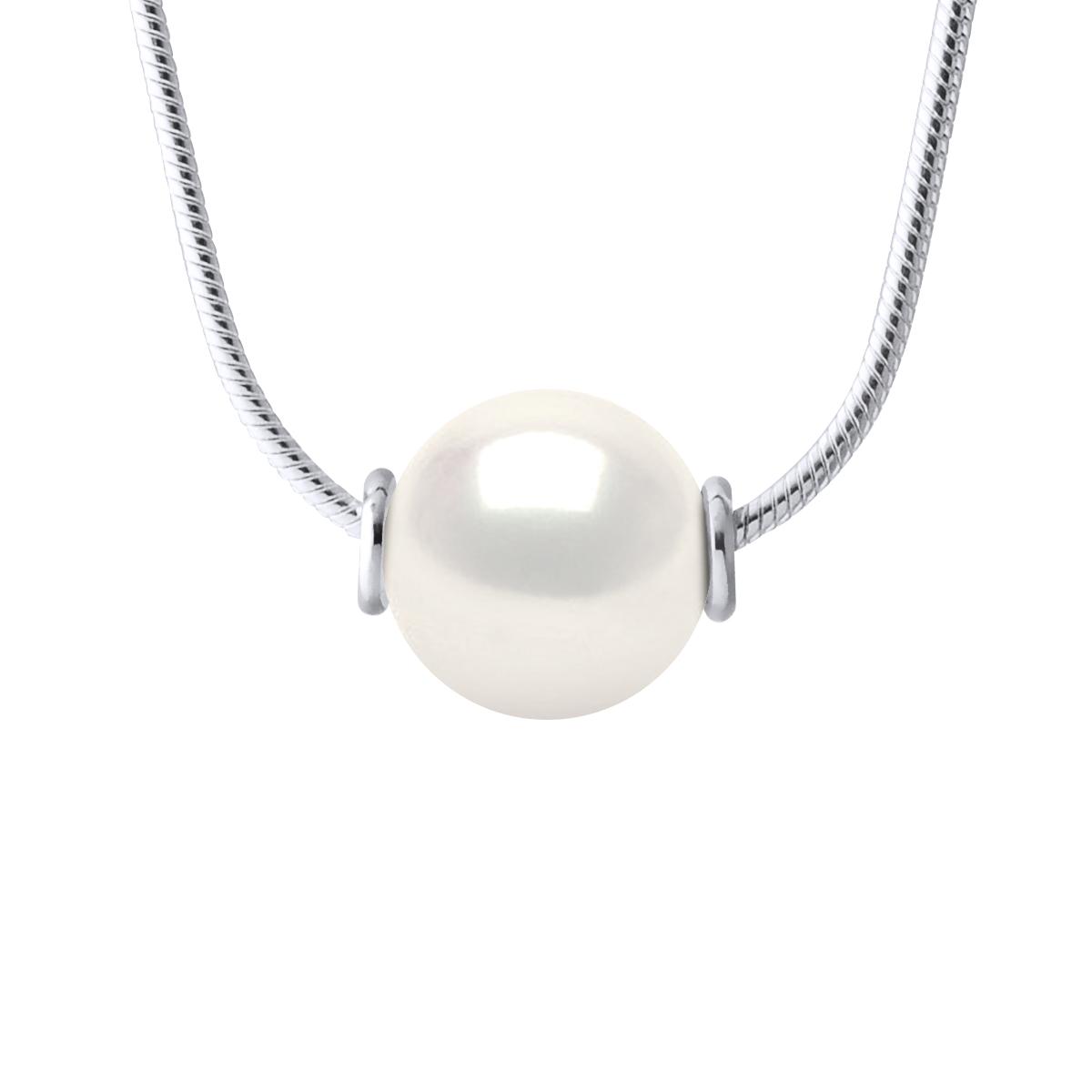 Zoetwater parelsnoer 10-11mm Ronde Zwart Wit Serpentine 925