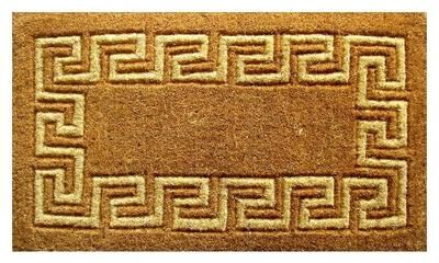 Imports Decor "Greek Key Pattern Natural Coir Outdoor Door Mat - 24"" x 39"""