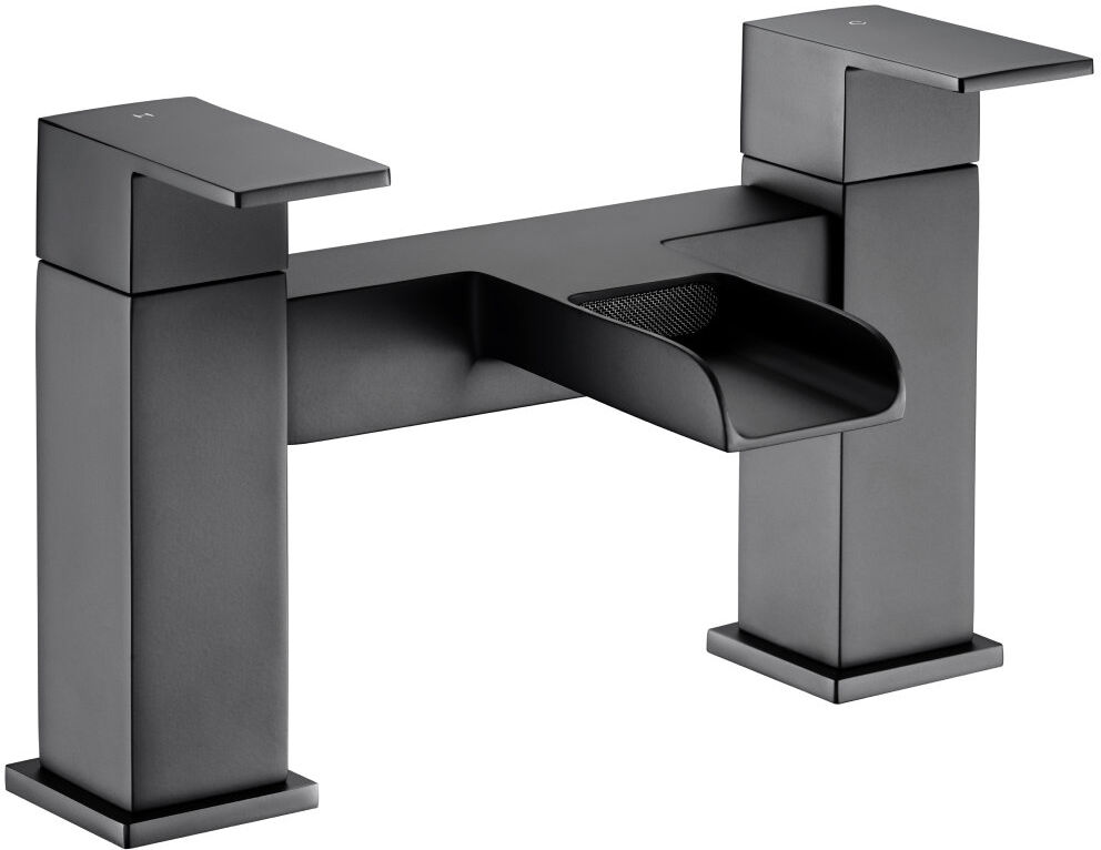 VeeBath Kelvin Square Waterfall Bath Filler Mixer Tap Antique Brass