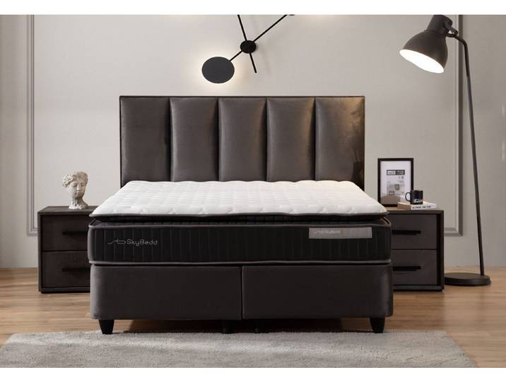 Viva Möbel Boxspringbett BIRDY (90 x 200 cm, ohne Nachttisch), Funktionales Boxspringbett - einfache Montage