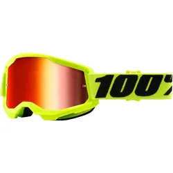 100%, Damen, Sportbrille, Strata 2 (Fluo Yellow, Gelb, Mirror Red), Gelb