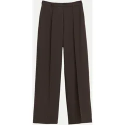 Wide-Leg Bundfaltenhose Braun 44/RG