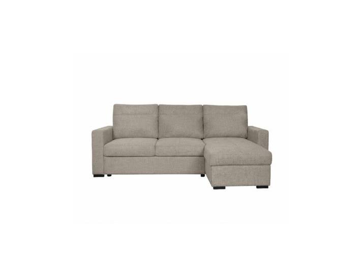 Canapé d'angle réversible SOLARO convertible avec coffre en tissu - Taupe
