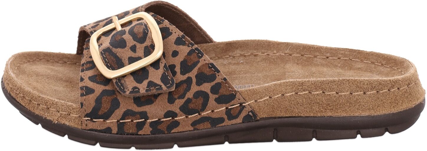 Pantolette ROHDE "Rodigo Leo", Damen, Gr. 38, leo, Leder, Schuhe Pantolette, Sommerschuh, Strandschuh mit Leo-Muster