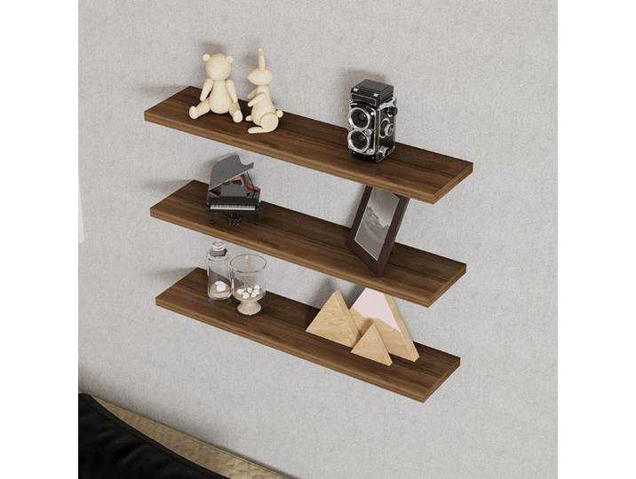 Étagère Meina Dmora en bois mélaminé noyer brun 60x15x2h cm