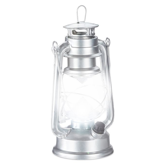 Relaxdays Set van 4 LED lantaarns in vintage stijl, zilver