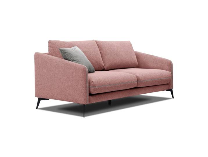 Canapé droit 3 places tissu rouge
