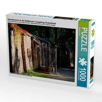 CALVENDO Puzzle Hexenbrunnen an der Stadtmauer in Augsburg, Deutschland | 1000 Teile Lege-Größe 64x48cm Foto-Puzzle für glückliche Stunden
