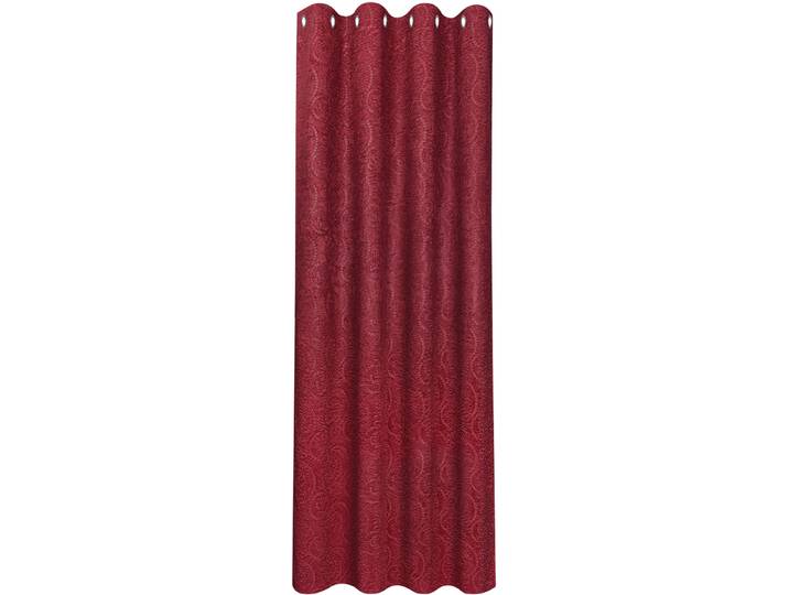 Gardine GERSTER Caron Gr. 1, rot, B:140cm H:245cm, Wirkware, Polyester, Gardinen, Gardine, Deko Ösenschal Caron mit Prägung