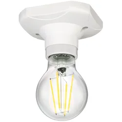 ledscom.de Deckenleuchte Elektra eckig inkl. E27 LED Lampe 6,9W 1020lm weiß 3-Stufen Dimmen ohne Dimmer mit Lichtschalter